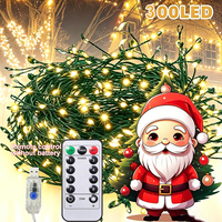 Lumières LED en forme de pétard, fil de cuivre, fil vert, télécommande, alimentation USB, décoration de Noël, éclairage festif de cour