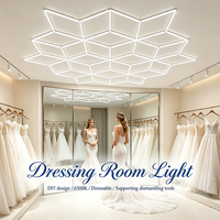 Éclairage de cabine d'essayage à motif géométrique 6500K, système LED modulaire dimmable pour cabine d'essayage et salon de mode