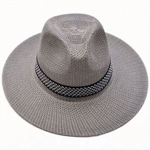 Design Promotion Factory Straw Cowboy <b>Hats</b> Directly Sale Moderate Price Mens Custom Summer Cowboy Straw <b>Hat</b> with Leather Strap - Product Image 4