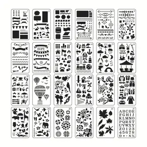 New stationery customized Shaped Art painting template Journal Stencil Set 30 Pcs painting stencil cute diy stencil