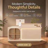 Comptoir de réception moderne en bois luxueux, petit comptoir de bar, comptoir de caisse pour magasin, style crème, pour usage hôtelier