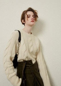 Áo len nữ dệt kim len dạ thời trang mới về, tay dài, dáng rộng, kiểu dáng cáp, áo len chui đầu mùa đông - Product Image 3