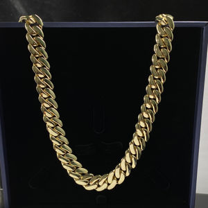 Collar de Cadena Cubana Grande de 20mm con Circones para Hombre Estilo Hip Hop Chapado en Oro Collar Grueso con Dije Joyería de Moda de Alta Calidad al por Mayor - Product Image 6