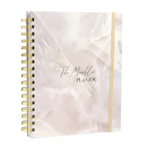 New Design Coated Paper Unlimited Calendar Spiral Diary 2022 Planner With Pocket