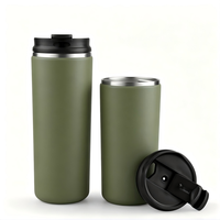 Gobelet isotherme portable pour café 12oz 16oz, tasse de voyage à double paroi sous vide pour le camping, la randonnée et les sports de plein air