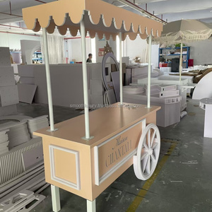 Carrito de Dulces de PVC Liso con Sombrilla, Carrito de Helados para Bodas, Accesorios para Eventos - Product Image 3