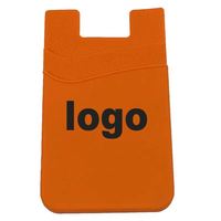 Dompet Kartu Ponsel Silikon Perekat Multi Warna Logo Kustom Murah