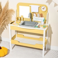 Ensemble de jeu Montessori en bois pour enfants : lavabo, coiffeuse, maquillage, sèche-cheveux, pour le toilettage des tout-petits