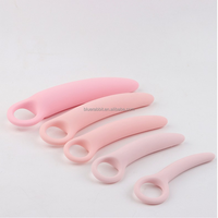 Kit de dilatateurs vaginaux en silicone, 5 pièces, tailles graduées, anneau à poignée courbée, ensemble de dilatateurs pour thérapie du plancher pelvien, BlueRabbit, vente en gros, ODM