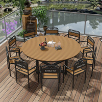 Ensemble table et chaises rondes d'extérieur, grand format, pour jardin et loisirs, combinaison table et chaises de salle à manger commerciale