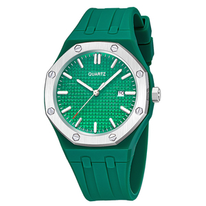 Montre à quartz pour homme, style professionnel, cadran simple avec date, bracelet en silicone, couleur, montre formelle pour femme - Product Image 6