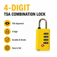 Cadenas à combinaison TSA à 4 chiffres en alliage de zinc, plusieurs options de couleurs, pour boîte à outils, rangement domestique, sécurité