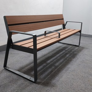 Gavin mobili urbani esterni panchina esterno in acciaio e <span class=keywords><strong>legno</strong></span> composito <span class=keywords><strong>panca</strong></span> da <span class=keywords><strong>giardino</strong></span> con braccioli/divisore medio - Product Image 6