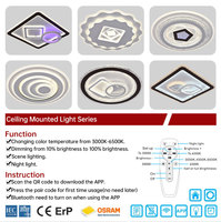 Plafonnier LED Chandler à montage en surface, design moderne, télécommande, certifié CE avec CCT/RGB