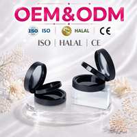 Boîtier cosmétique compact OEM&ODM personnalisé en ABS recyclable, design vague noire, épaisseur 26,8 mm, vente en gros directe usine