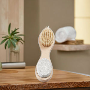 Brosse multifonctionnelle pour enlever les peaux mortes Brosse de massage pour enlever les callosités Lime pour les pieds en bois de lotus, pierre ponce de bambou et <span class=keywords><strong>calcaire</strong></span> - Product Image 6
