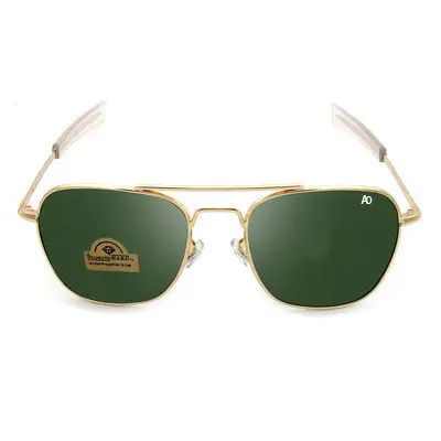 Ретро АО очки мужские солнцезащитные очки стекло объектив гр. американский стиль оптический вождения солнцезащитные очки-авиаторы прозрачный ног с коробкой