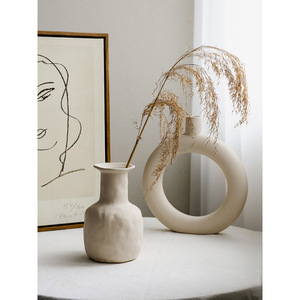 Nordic Style Unglazed Ceramic <b>Vase</b> Handmade Tabletop Decor For Living Room Home Art Display - Product Image 4