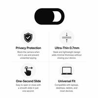 Cache-webcam flexible GifTek de nouvelle conception avec protection coulissante de confidentialité, certifié CE, en ABS, modèle GT-R09