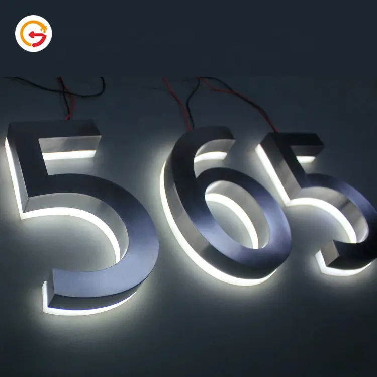 Produttore personalizzato Led numero civico appartamento retroilluminato illuminato in acciaio inox numero porta dell'hotel numero di camera segno Huisnummer