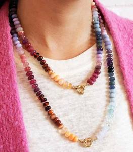Zooying Rainbow Collar Longitud personalizada Colorido Count Pan Stone collar Hecho a mano con cuentas Cadena de clavícula regalo de Dama - Product Image 2