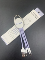 Articles promotionnels d'entreprise avec logo personnalisé, logo LED, CE RoHS, câble USB 3 en 1, porte-clés, câble de charge TPE