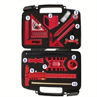 Kit d'outils de mesure pour le travail du bois avec boîte de rangement pour la planification de projets, la mise en plan et le jointement de panneaux de bois