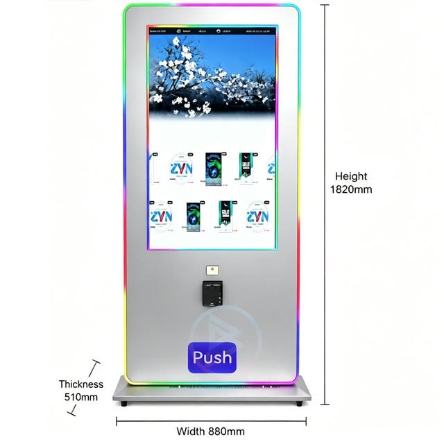 300pcs Large Capacity Touchscreen Vending Machine with Age Verification ID Scanner SDK & QR Code Support Credit Card Payment