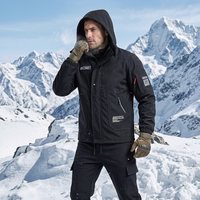 Ensemble de vêtements de travail d'hiver pour hommes, veste chaude doublée en polaire, pantalon cargo tactique imperméable et coupe-vent