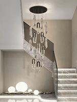 Décoration intérieure contemporaine, lustre moderne pour plafond, escalier de villa ou d'hôtel, lustre luxueux en cristal lumineux