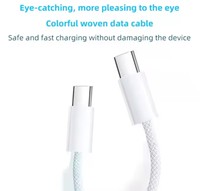 Cable PD Tipo-C de 60W de SKYLIGHT, Directo de Fábrica, Conductor de Cobre Puro, Revestimiento de TPE Trenzado, Carga Rápida de 6A para iPhone y Teléfonos