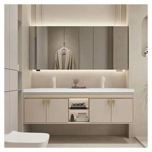 Meubles de salle de bain à prix d'usine, design moderne, meubles de salle de bain muraux, meuble de salle de bain à double vasque - Product Image 1