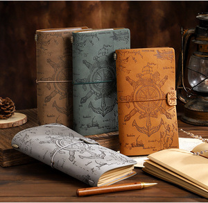 Carnet de voyage vintage A6 Mini Pirate en cuir de mouton certifié, journal de poche à feuilles mobiles, agenda portable gaufré - Product Image 6