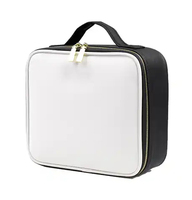 2023 nouvelle grande capacité bureau cosmétique boîte de rangement étanche en cuir voyage portable sac de maquillage étui avec miroir de lumière LED