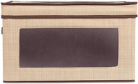 Boîte de rangement avec Fenêtre Durable Panier De Rangement avec Couvercles et Poignées Vêtements Pépinière Jouets Organisateur