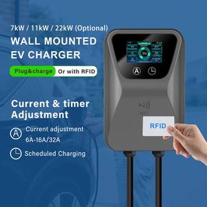 เครื่องชาร์จรถยนต์ไฟฟ้า 7kw 11kw 22kw Type 2 32a 220v 400v เฟสเดียว สำหรับบ้าน/ธุรกิจ  ระบบสมาร์ท Wifi ควบคุมผ่านแอพ รองรับ Ocpp Ce Ukca Rohs Iec 61851 - Product Image 1