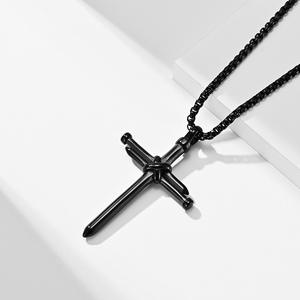<b>Cross</b> Titanium Steel Necklace Unisex Pendant Gift Fashion <b>Chain</b> Jewelry - Product Image 4