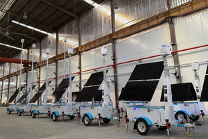Kamera CCTV Solar Mobile <span class=keywords><strong>2</strong></span> Panel Terlaris dengan Lampu Menara Trailer Tiang 7m, Daya Tahan <span class=keywords><strong>3</strong></span> Hari untuk Keamanan Jarak Jauh - Product Image 4
