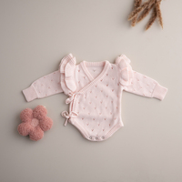 Combinaison bébé à manches longues en pointelle 100 % coton personnalisée