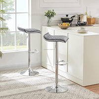 Ensemble de 2 tabourets de bar pivotants en métal réglables modernes, hauteur de comptoir, pour îlot de cuisine, bar à domicile, salon