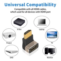 Adaptador HDMI en Ángulo Recto de 90 y 270 Grados, Macho a Hembra, Compatible con 8K60Hz 4K120Hz HDR HD, Conector Extensor HDMI