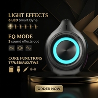 Enceinte portable de fête Boombox étanche IPX5 avec lumières RGB, basses profondes 30W, sans fil TWS, FM, USB, AUX, système audio extérieur