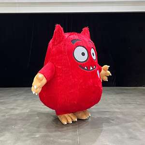 Disfraz <span class=keywords><strong>de</strong></span> Mascota Monstruo Rojo <span class=keywords><strong>de</strong></span> Diseño Creativo con Ojos Grandes para Dientes, Orejas, Manos, Pies, Corazón Azul, Inflable <span class=keywords><strong>de</strong></span> Alta Gama, Impermeable - Product Image 5