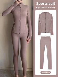 Completo da Yoga Traspirante da <span class=keywords><strong>Donna</strong></span> Lu, Set 2 Pezzi: Pantaloni Aderenti e Top Modellante a Maniche Lunghe per Fitness, Corsa e Sport all'Aperto - Product Image 4