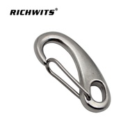 Mousqueton à ressort en forme d'œuf 40 mm en acier inoxydable pour clé, boucle à ressort, mousqueton d'extérieur avec crochets à ressort rapides