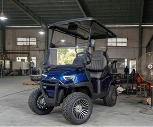 Voiturette de golf électrique rouge 2 places, buggy utilitaire à toit ouvert, vitesse 30-50 km/h, autonomie 50-70 km, idéale pour les parcs de golf et les parkings de centres de villégiature - Product Image 4
