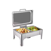 Ensemble de réchauds électriques TaiDing 9L en acier inoxydable doré, conception à arbre hydraulique lent, chauffe-plats pour restaurants chinois