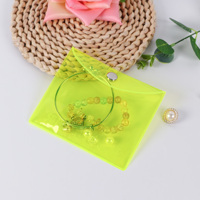 Sac de rangement pour petits accessoires tendance Y2K, sac d'emballage pour boucles d'oreilles et bagues en plastique, sac à bijoux en PVC transparent fluorescent avec bouton pression