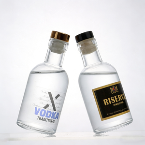 Botella de Vidrio para Licor con Logotipo Personalizado, para Vodka, <span class=keywords><strong>Whisky</strong></span>, 100 ml, Botella Vacía para Bebidas Espirituosas, para Envasado de Ron y <span class=keywords><strong>Whisky</strong></span>, con Etiqueta - Product Image 1