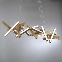 Zhongshan usine d'éclairage en acier inoxydable salle à manger table bar ligne lustre suspendu créatif